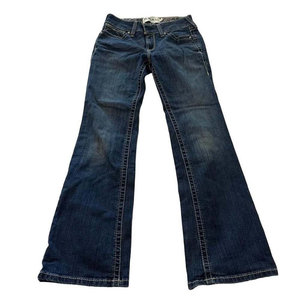 Ariat REAL Denim Cassandra Bootcut Jeans Size 27S Dark Wash Embellished Pockets